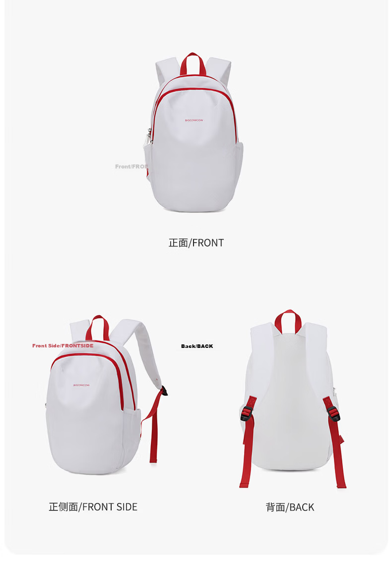 BIGCOWCOW Lightweight Backpack for Women and Men, Small School Bag, Student Travel Outdoor Small Bag, Blue and Orange Color Block 23