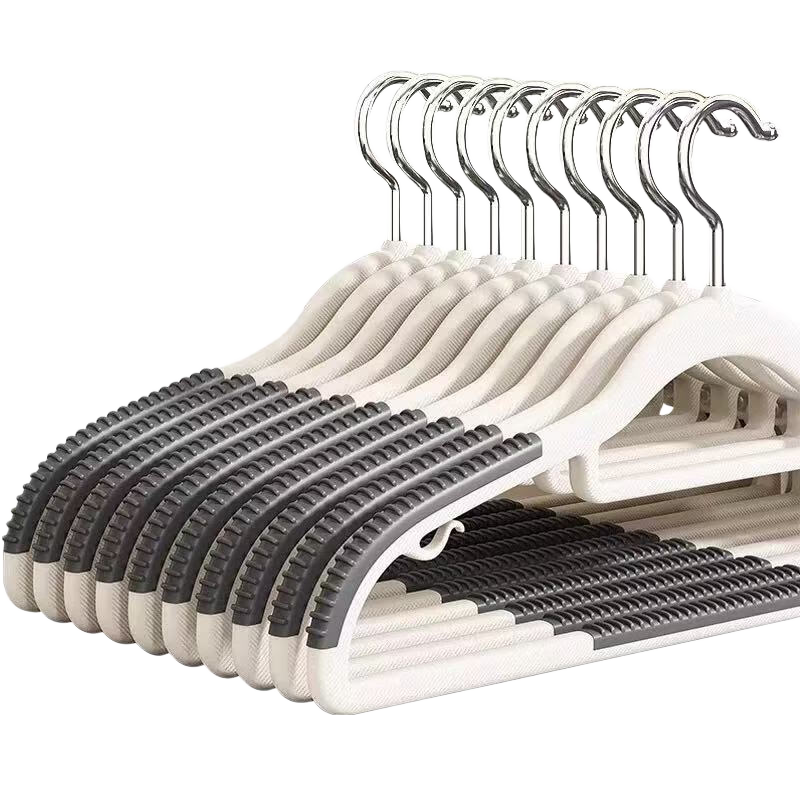 Jingxun Clothes Hangers, Non-Slip And Seamless, for Wet And Dry Use, Household Drying Rack, Gray, 20 Pieces