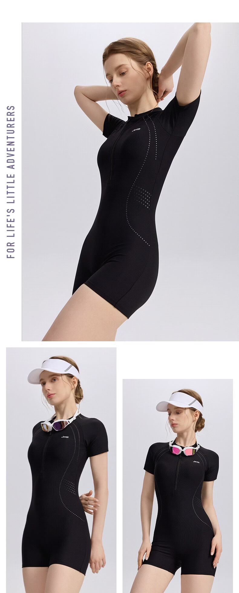 JEEP Small Bandage Swimsuit 2026 New Women's One-Piece Square Leg Adult Racing Swimming Pool Special Advanced Gray 3XL 19
