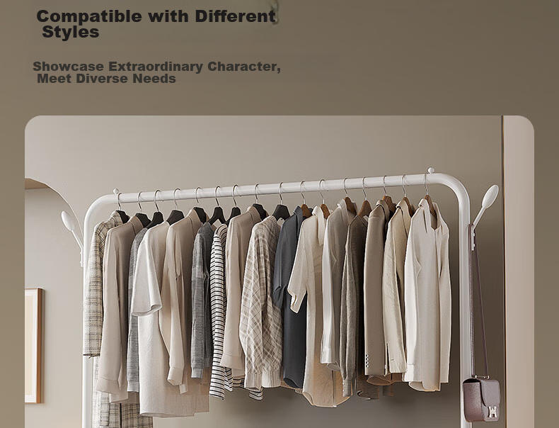 Nanye Floor Clothes Drying Rack Multifunctional Simple Home Bedroom Balcony Thickened Coat Hanger DGW-3B 17