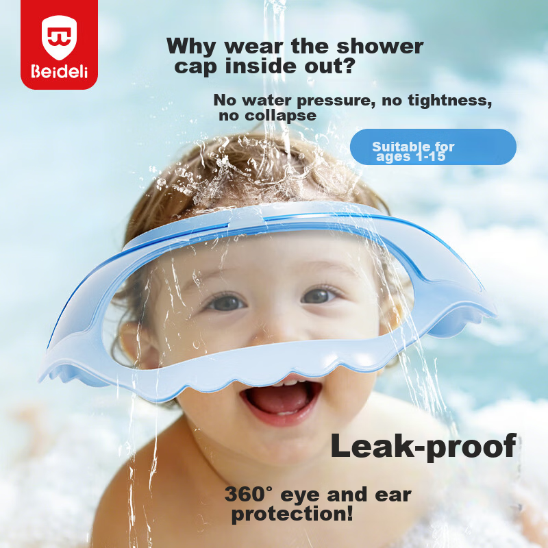 BEIDELI Children's Shampoo Bath Cap Water Shield Baby Ear Protection Waterproof Kids Bathing Cap Baby Shower Shampoo Hat