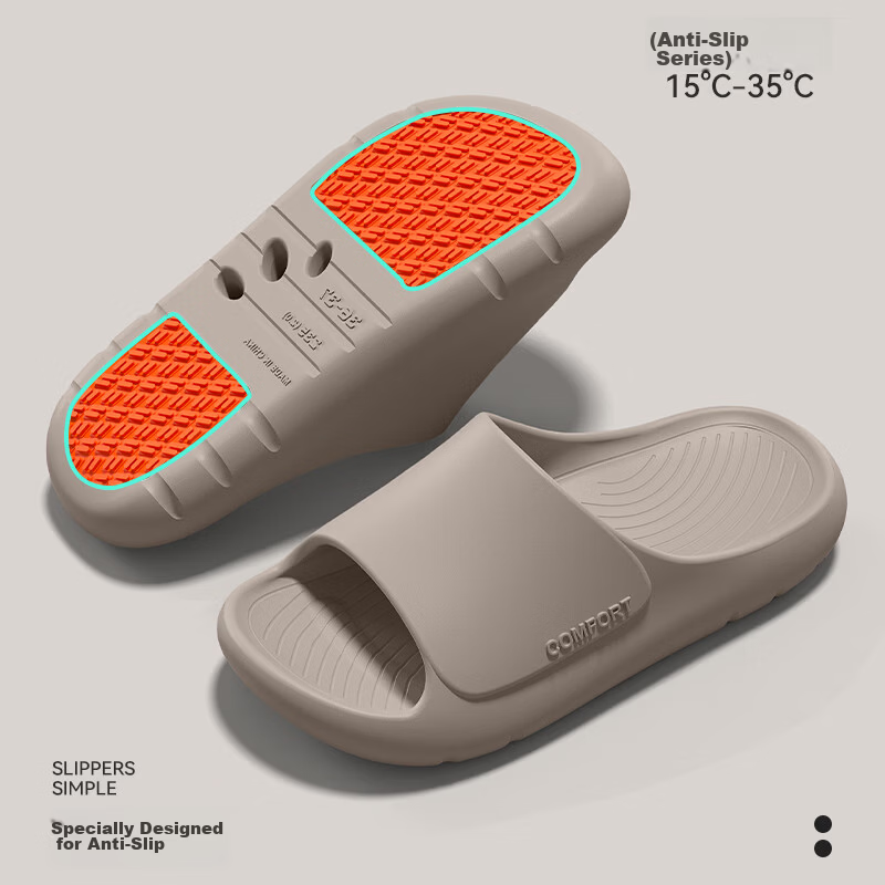 Gojaman Men's EVA Slippers Non-Slip Bathroom Indoor Outdoor Couple Thick Sole Silent Anti-Odor Cool Slippers 6