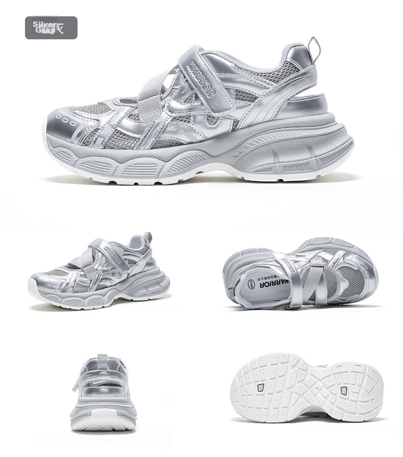 Warrior Women's Sports Sandals 2026 New Summer Hollow Breathable Lightweight Mesh Dad Shoes 109 Off-White Pink Size 38 21