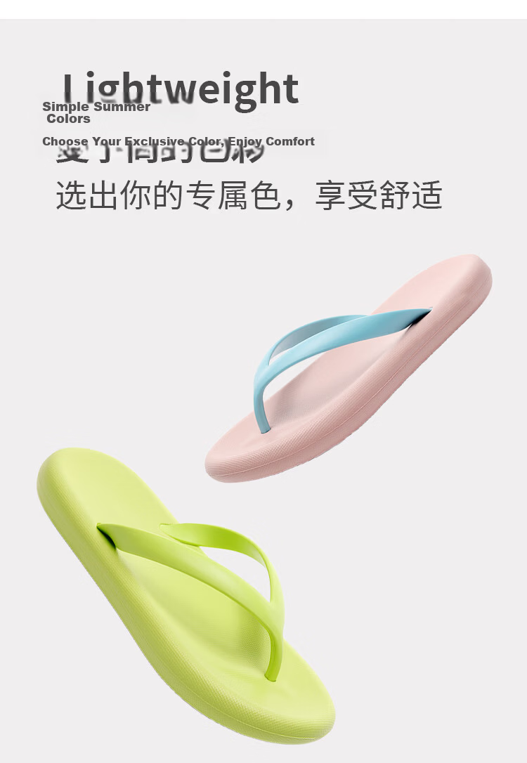 GUOLUOFEI Women's Summer Flip Flops Outdoor Slip-Resistant Shower Beach Toe Post Sandals Pink Blue Size 39-40 10