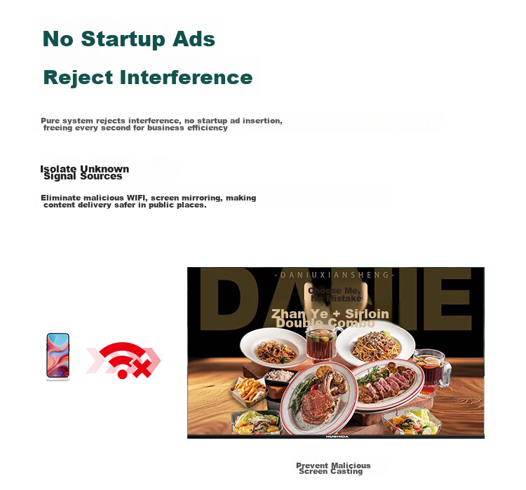 HUSHIDA [Best-Selling Online] 32-Inch Wall-Mounted Advertising Display, Electronic Menu Digital Signage Screen, Information Publishing Screen, Android Non-Touch LY-32 15