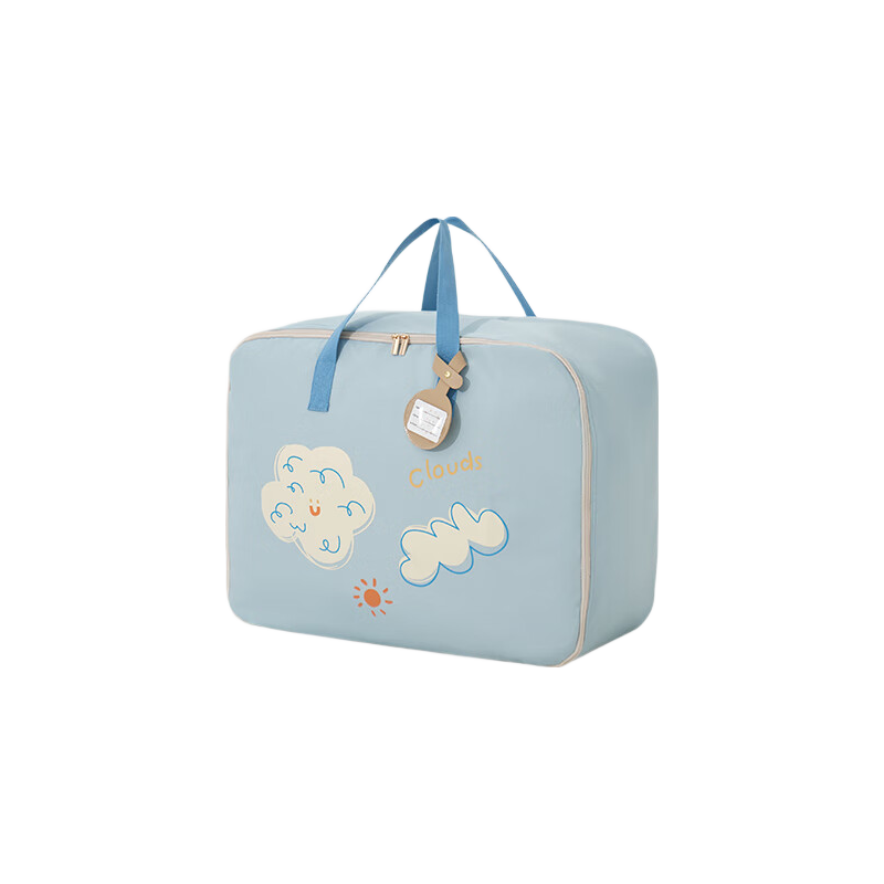 EACHY Kindergarten Quilt Storage Bag, Clothes Packing Handbag, Oxford Cloth Large Capacity Quilt Organizer Bag, Baby Blue, Size M