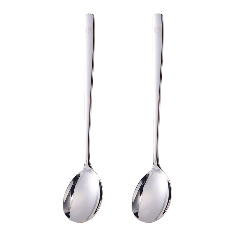 JD Jingzao Spoon Soup Rice Spoon 316L Stainless Steel Household Long Handle Thickened Table Spoon Set of 2 [Corrosion and Rust Resistant]