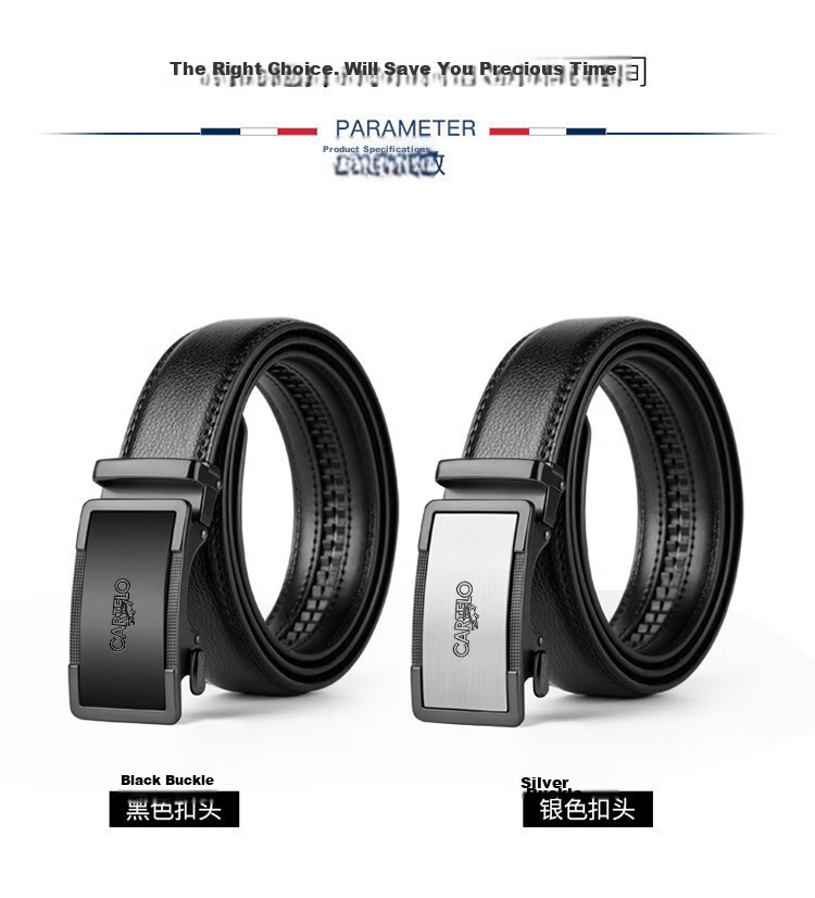 CARTELO Men's Leather Belt with Automatic Buckle, Casual Business Versatile Trouser Belt, Gift for Boyfriend 5