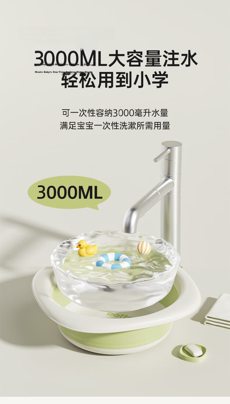 Yijan Baby Wash Basin Foldable Basin Newborn Infant Children's Small Collapsible Basin Maternity Supplies 3