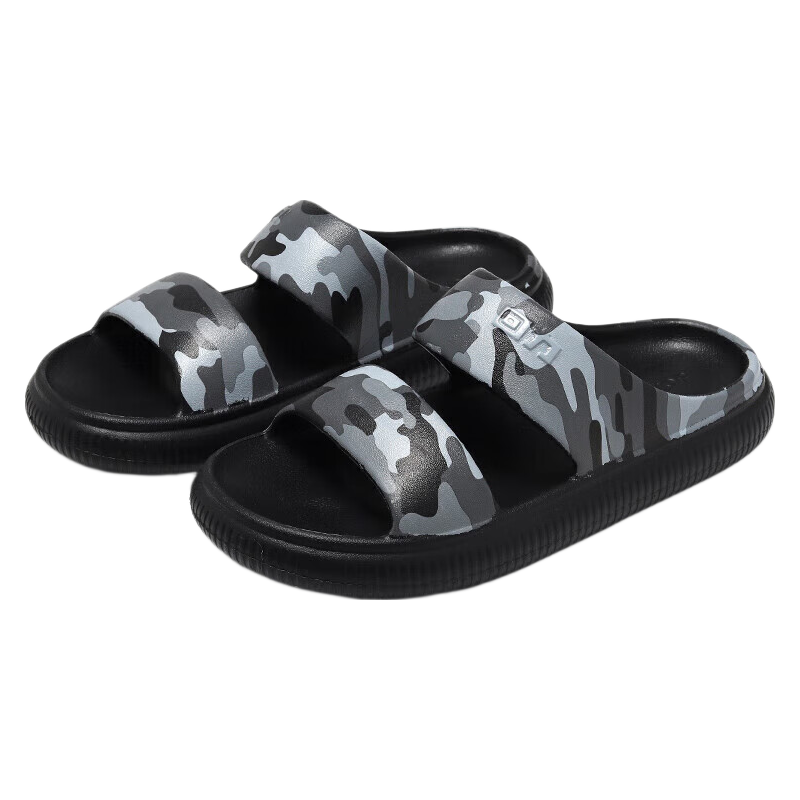 Huili Thick-Soled Slippers with Squishy Feel, Men's Outdoor Beach Bathroom Indoor Soft-Soled Slippers, HL01823, Black, Size 42