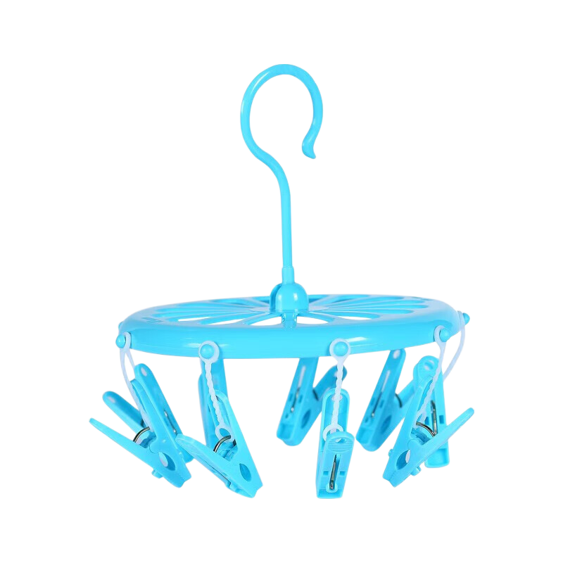 CHAHUA Multi-Head Clothes Drying Rack, Sock Drying Rack, Underwear Rack (9 Clips), Clothes Hanger, Random Color, 2-Piece Set