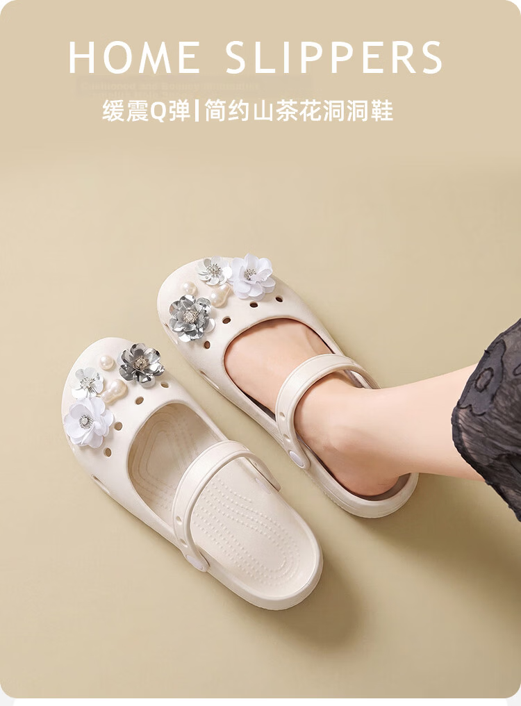GUOLUOFEI Women's Ballet Clog Summer Non-Slip Outdoor Soft Sole Yoga Mary Jane Beach Sandals White Size 39-40 1