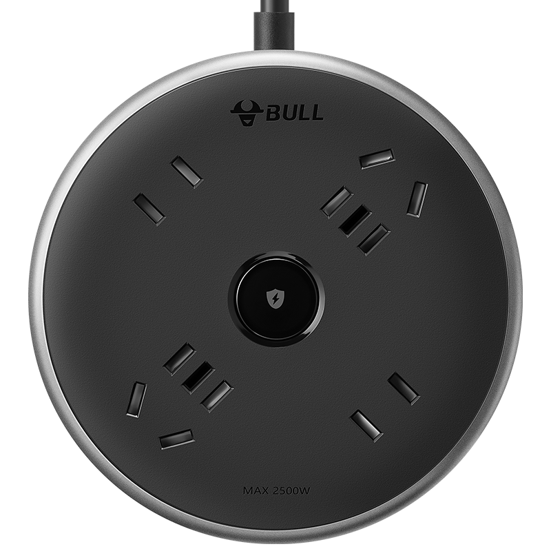 BULL Surge Protector Power Strip/Extension Cord/Surge Protector/Power Bar/Power Strip/Power Board/Power Strip Board, Flying Saucer Socket, 4 Outlets with Master Switch, Total Length 1.5 Meters, GN-R6220