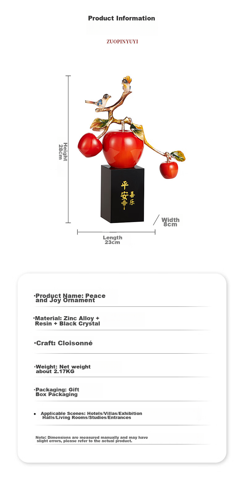 Nuoshiman Peace And Joy Ornament for Living Room, TV Cabinet, Office Decoration, Housewarming Gift, Graduation Present for Teachers, Commemorative Item 4