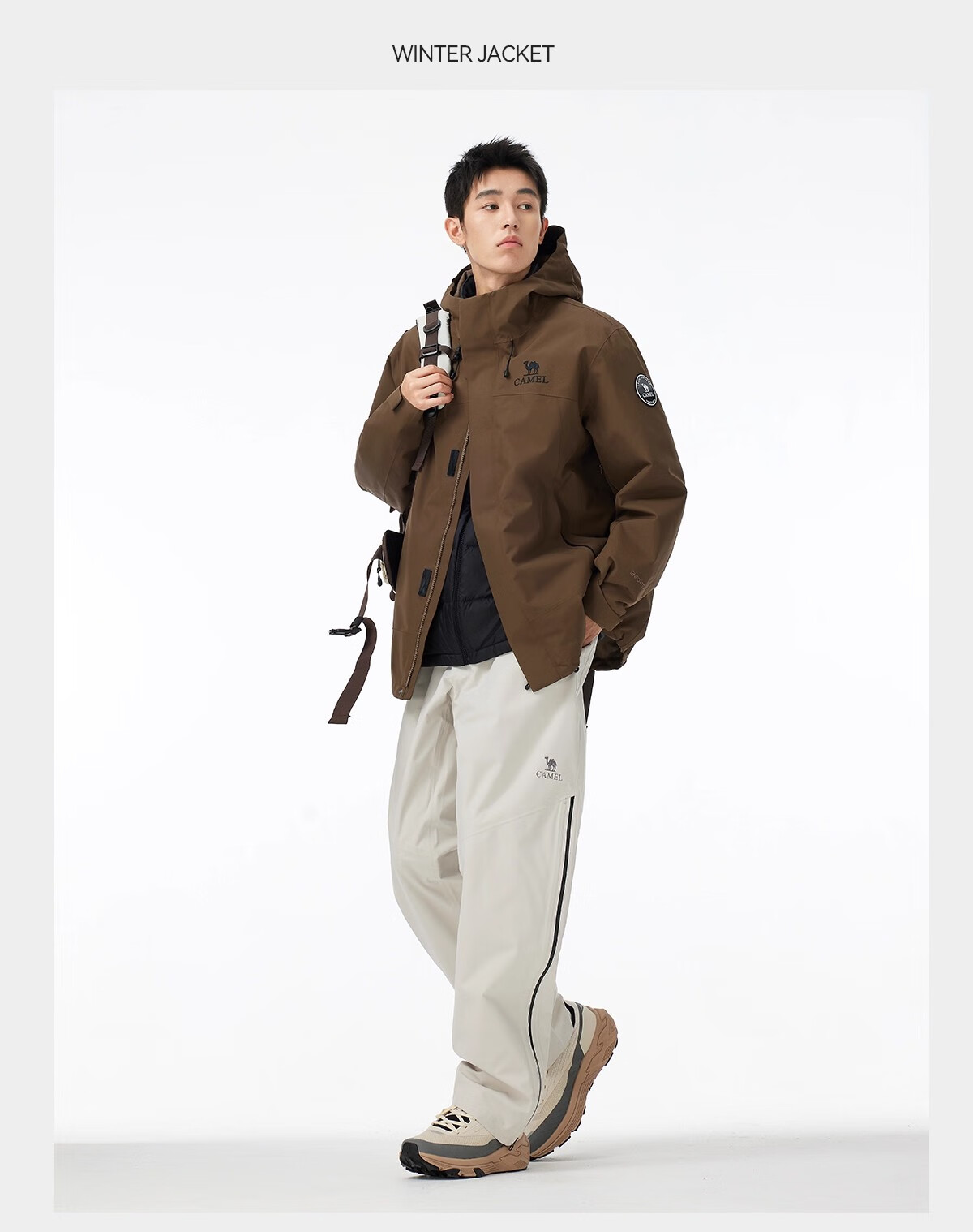 CAMEL Outdoor 3-in-1 Down Jacket for Men 2025 New Model Water-Resistant Down Liner Windproof Waterproof Jacket B189 5