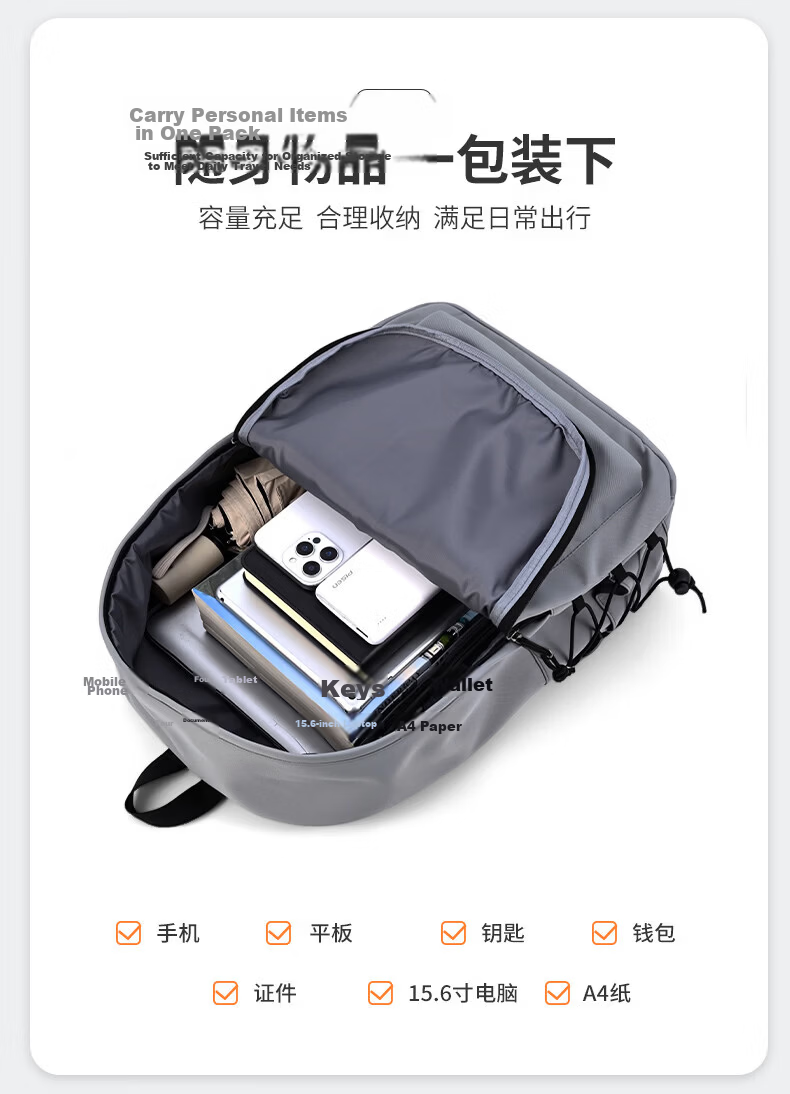 Warrior Men's Backpack Large Capacity College High School Lightweight Business Casual Travel Bag 13