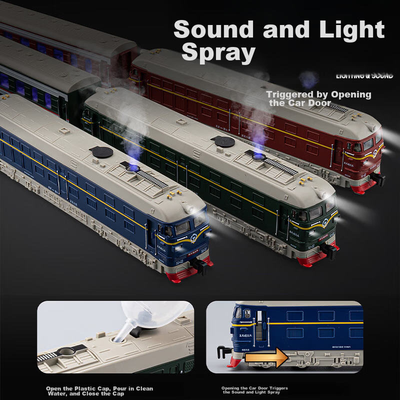 Chiyuchewan Fuxing High-Speed Train Model, Electric Toy Train, Realistic Alloy Car Model, Gift for Boys 3
