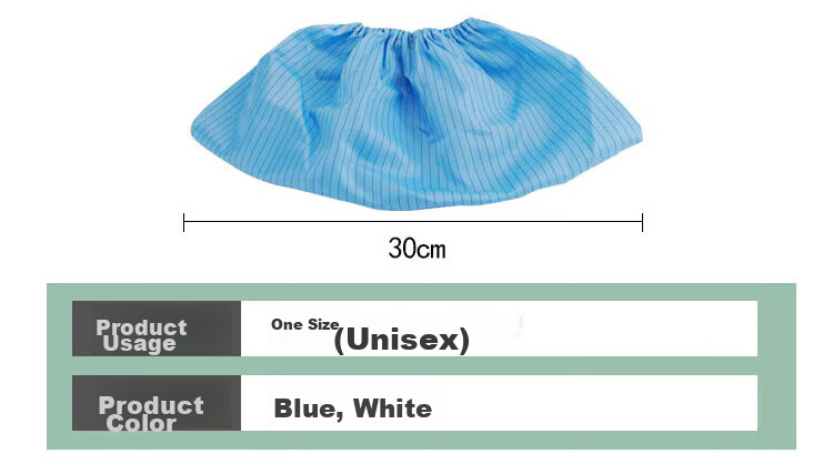 Bingyu Anti-Static Shoe Covers 5 Pairs [Jingcang] Sky Blue Anti-Static Non-Slip Sole Dust-Free Indoor Workshop Laboratory Cloth Shoe Covers BYT-490 6