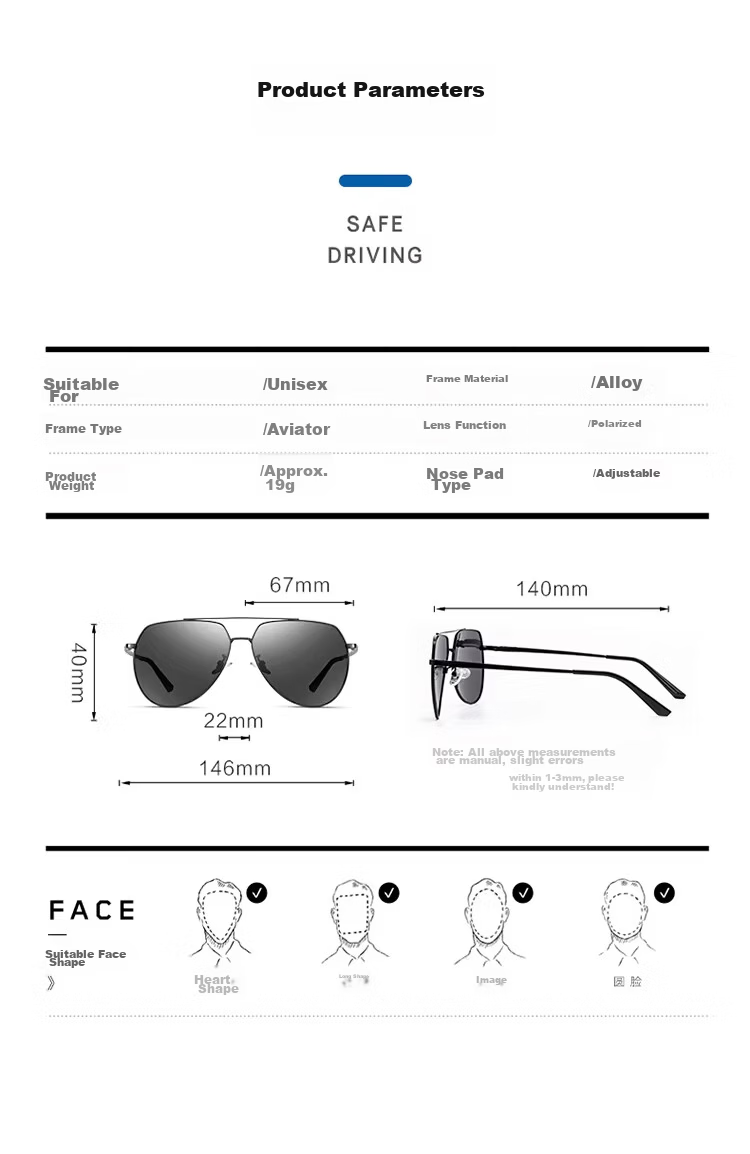Jingchu Day and Night Dual-Use Driving Sunglasses for Men Polarized Fishing Pilot Frog Mirror Gun Frame (Smart Photochromic) 15