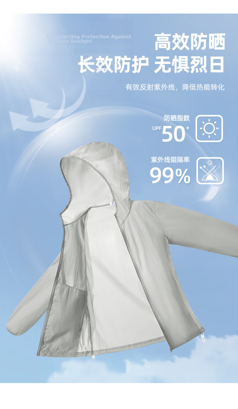 Warrior Ice Silk Sun Protection Jacket for Men, Summer UV-Resistant Lightweight Outdoor Functional Sun Protection Clothing, Cement Gray, 2XL 7