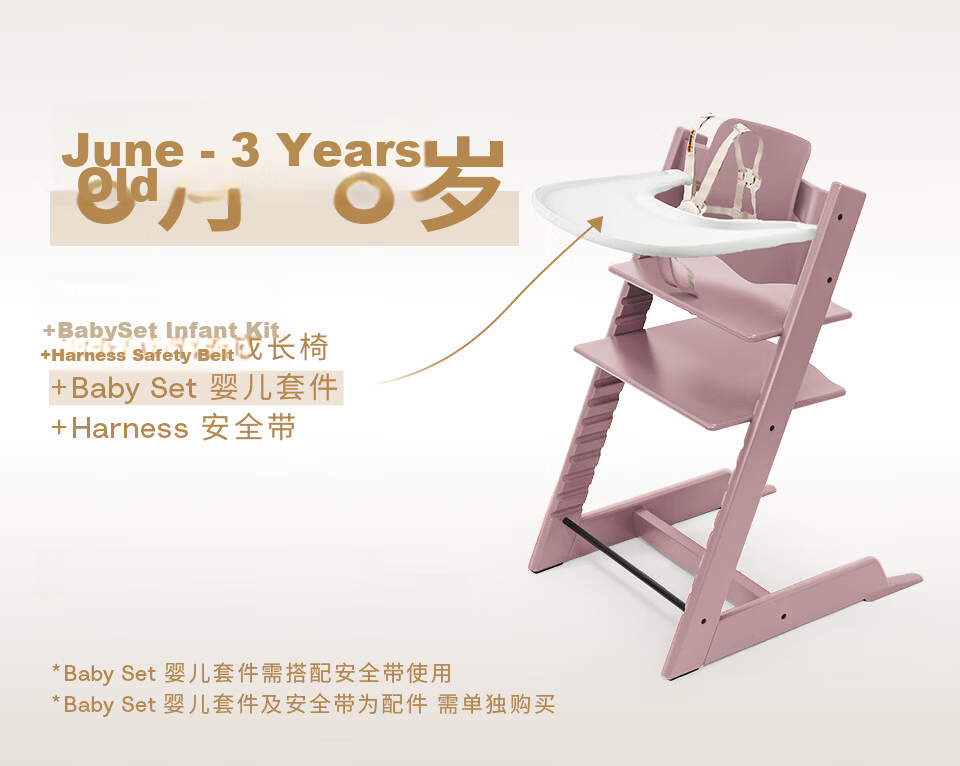 Stokke Growth Chair Tripp Trapp Multifunctional Baby And Child Home Dining Chair, Cherry Pink Single Chair 22