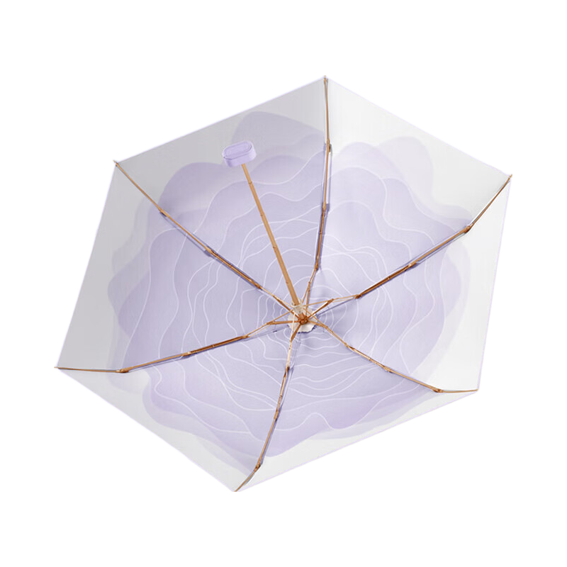 MAYDU Five-Fold Sun Protection Umbrella, UV-Resistant Folding Umbrella for Women, Dual-Use Foldable Sun And Rain Umbrella M5206 Floating Purple