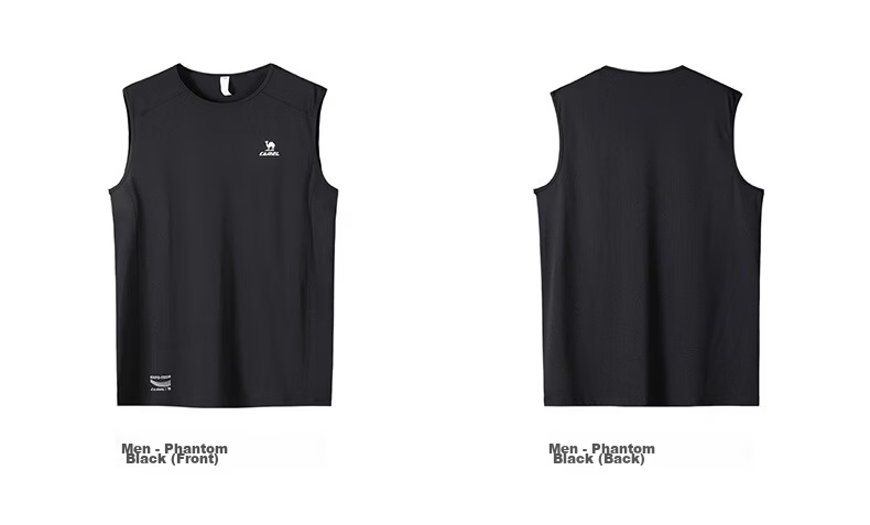 CAMEL Quick-Dry Sports Vest Men Running Basketball Training Sleeveless T-Shirt C16BAYL6005 Phantom Black XXL 10