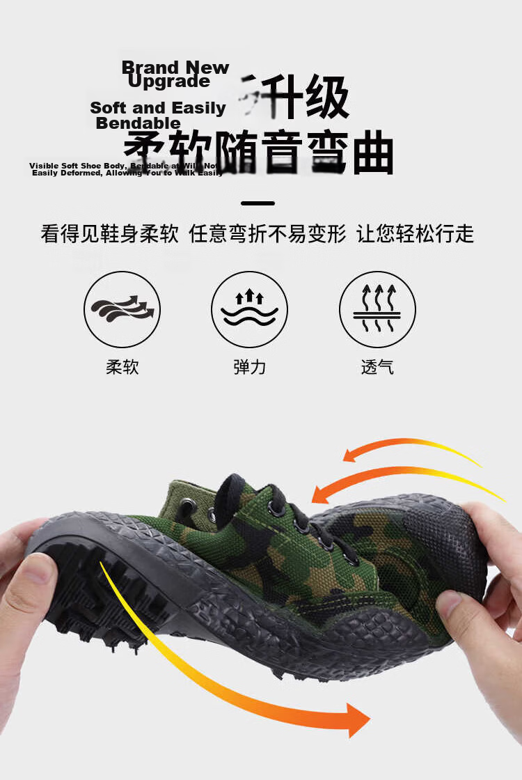 Andatong Liberation Shoes Labor Protection Shoes Military Training Canvas Shoes Camouflage Rubber Shoes Summer Winter Non-slip Work Shoes for Men and Women Camouflage Rubber Shoes Low Cut Size 43 5