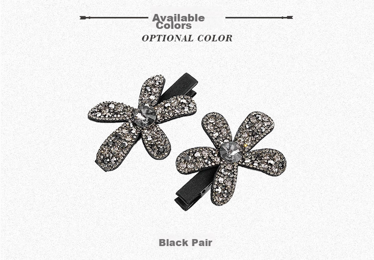 Dongyi Premium Flower Hair Clip Women Duckbill Clip Full Rhinestone Side Clip Bangs Hairpin Hair Accessory Qixi Valentine's Day Gift 4