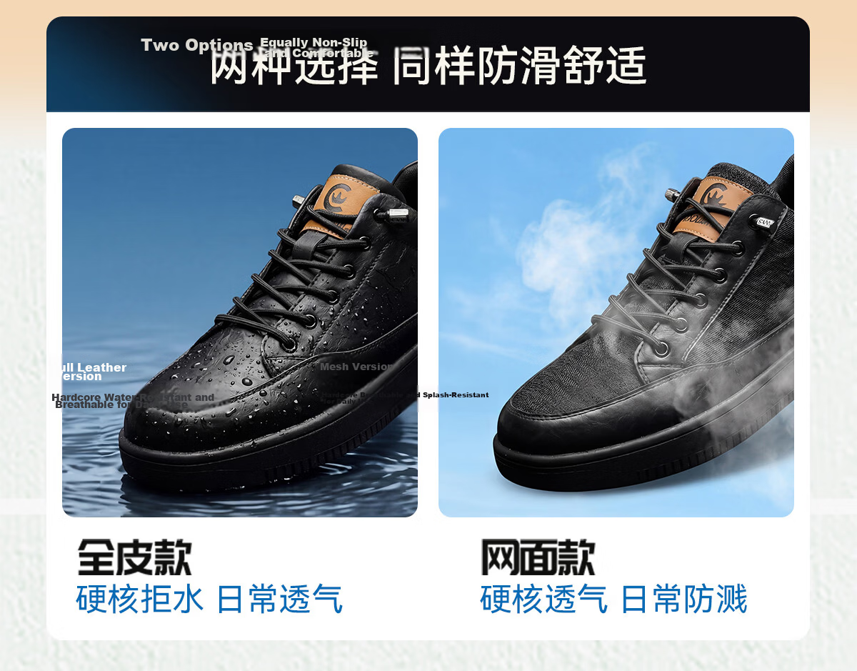 ChuWang Non-Slip Waterproof Oil-Resistant Chef Shoes Kitchen Work Casual Sneakers Men C1 Leather 39 7