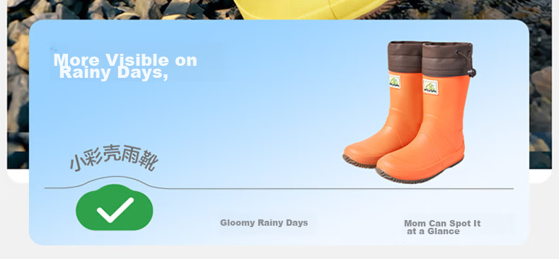 Kocotree KK Tree Kids Rain Boots Non-Slip Lightweight Boys Girls Long Rain Boots Toddler Waterproof School Shoes 10