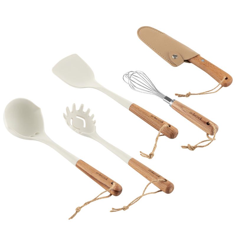 Onlycook Mini Silicone Spatula And Soup Ladle Set, Non-Stick Heat-Resistant Silicone Spatula And Ladle, Two-Piece Set