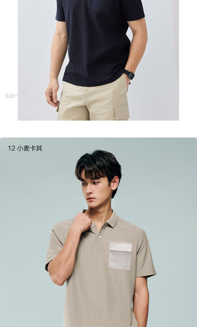 Giordano 2026 Summer High-Tech Cooling Sun Protection Color-Block Pocket Collar Short Sleeve Polo Shirt Men 01016393 16