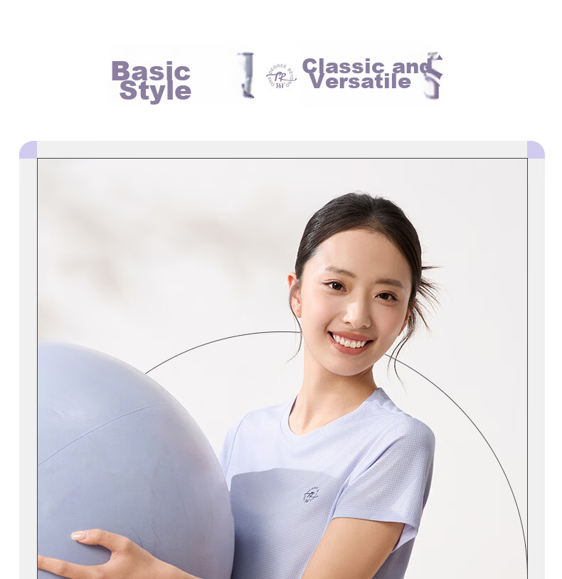 361° Women's T-Shirt Spring Summer Sports Quick-Dry Loose Casual Running Crew Neck Short Sleeve Top 662624117D-8 7