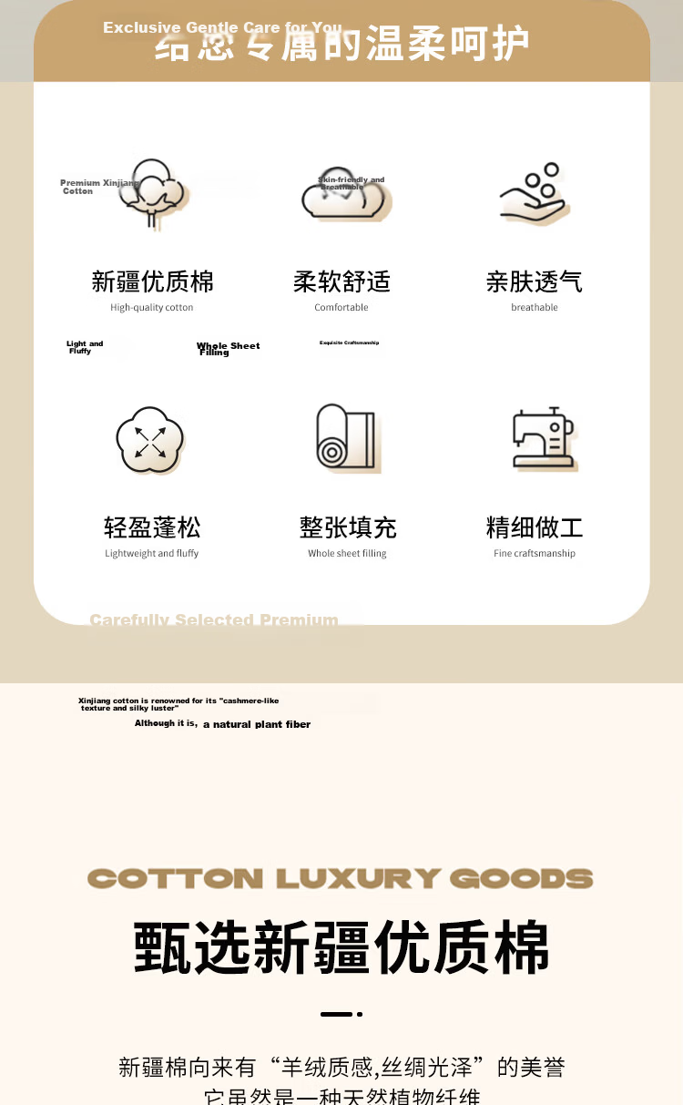 Yuanshenghuo Xinjiang Cotton Quilt, Cotton Comforter, Thin Quilt Filling, Heating Blanket, Classic Cotton Quilt, 2 Jin (1 Kg), 1.5x2 Meters 2