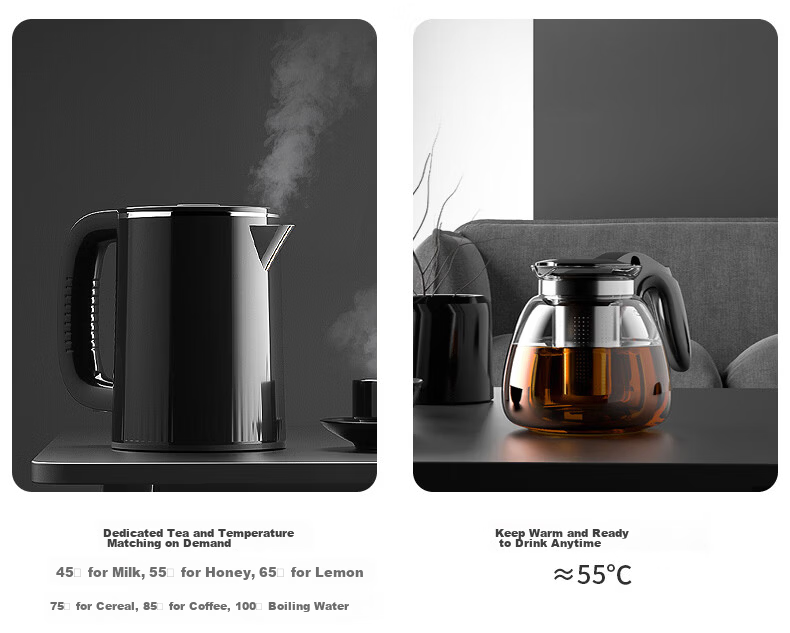 MeiLing Tea Bar Machine Home Multifunctional Smart Touch Temperature Control Hot and Warm Vertical Water Dispenser High-End Lightweight Luxury [24H Insulation] Heating Model MY-DA3921 7