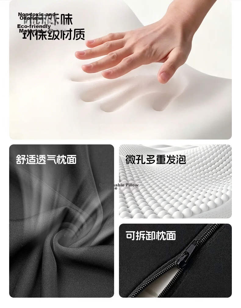 Huangchi Car Headrest Premium Neck Pillow Ergonomic Memory Foam Driver Seat Cushion Car Pillow Neck Support 4