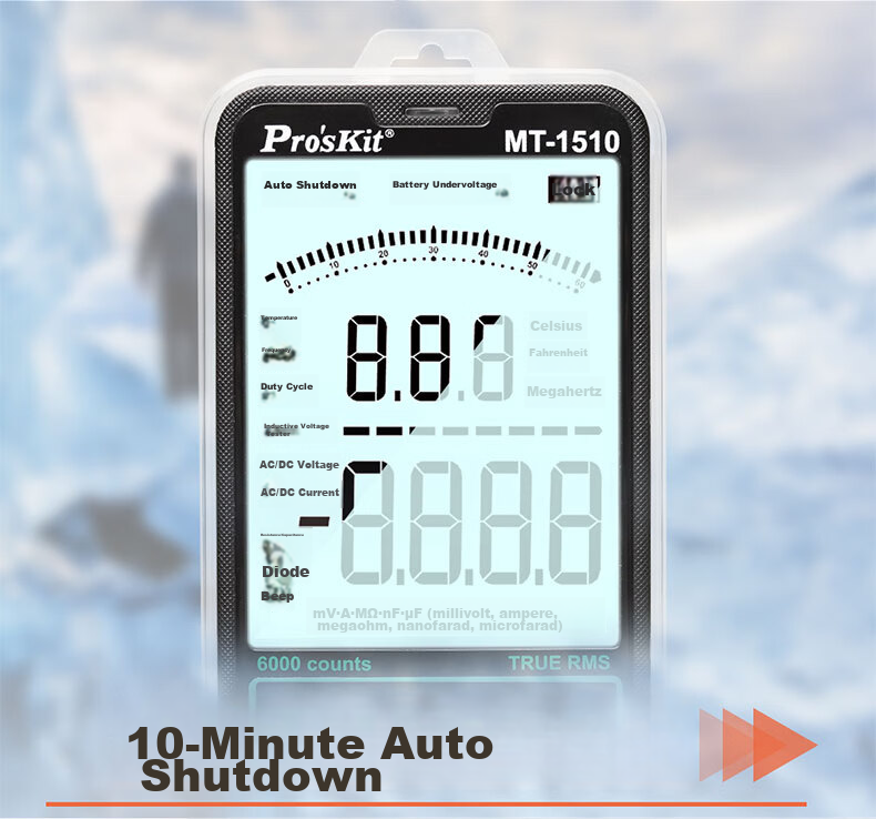 Pro'sKit MT-1280D Digital Multimeter, LCD Display, Intelligent Burn Protection, Universal Meter, Electrician's Meter 14