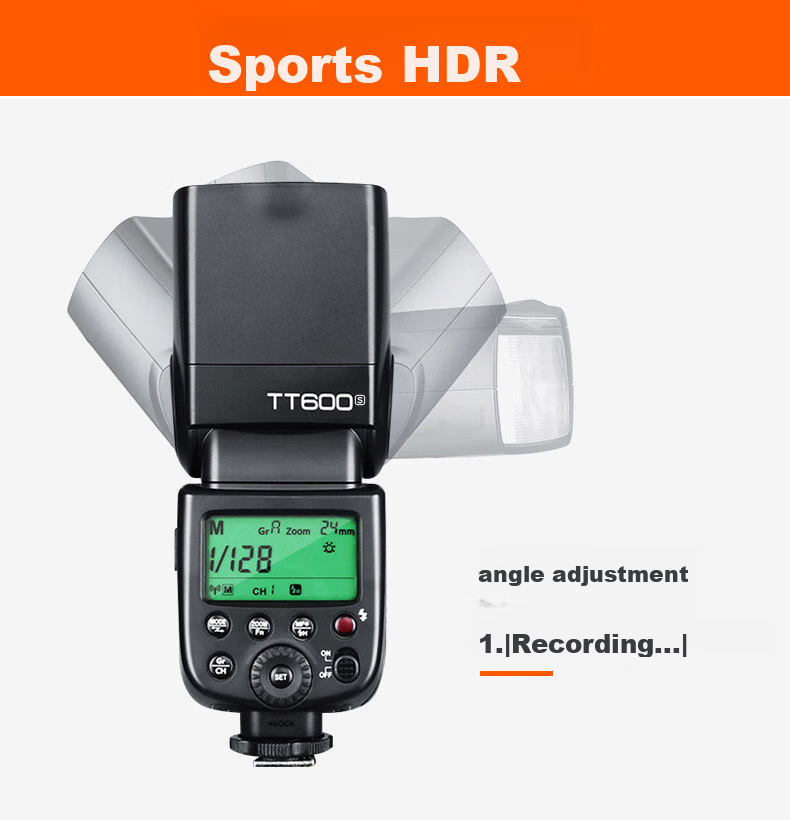 Godox TT600 Flash Hot Shoe, External Flash Photography Light with Built-In 2.4G Trigger, Universal (Except Sony) 9