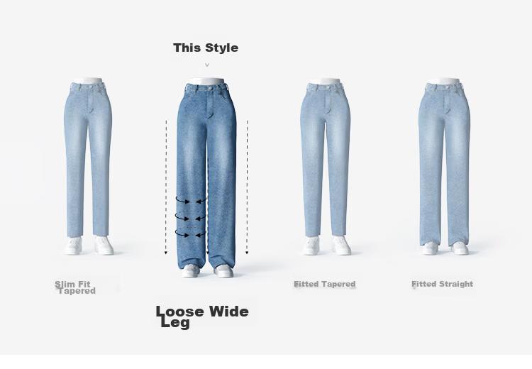 Semir Senrou | Women's Summer Denim Jeans with Striped Patchwork Cooling Long Pants 2026 Stylish Wide-Leg Trousers 109326124009 2