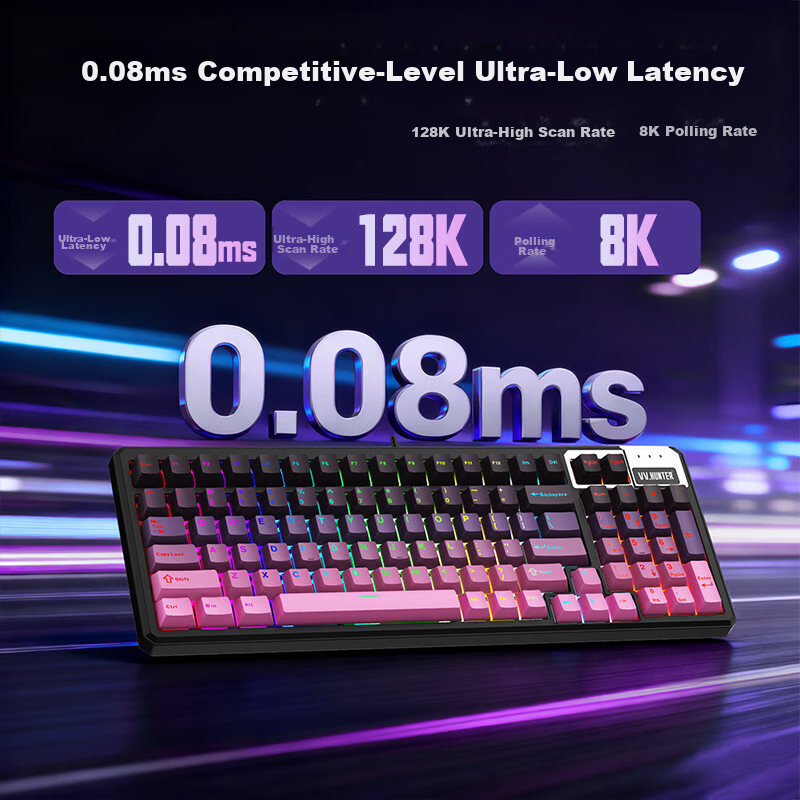 Western Hunter CK98PRO Magnetic Axis Keyboard 98-Key Wired Gaming Keyboard Full-Key Hot-Swappable FPS Dual-Drive Valorant Delta PUBG Gaming Keyboard 6