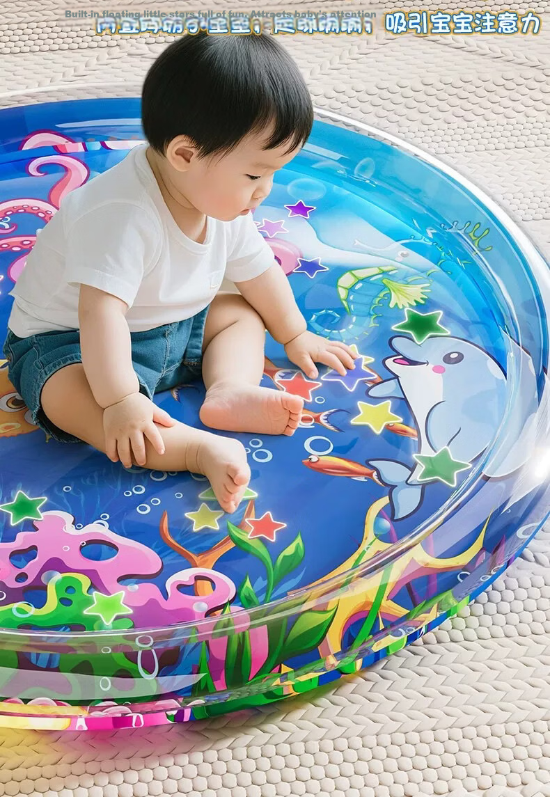 Miaobeile Pat Pat Water Mat Infant Crawling Mat Large Thickened Home Floor Mat Baby Toddler Crawling Play Mat Foot-Stepping Toy 4