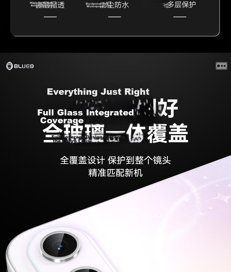 BLUEO AR Anti-Reflective Honor 600Pro Rear Camera Lens Protector High Transparency Shockproof Scratch-Resistant Film 4