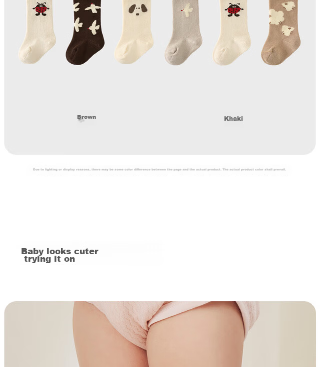 TONGTAI Baby Socks Mid-Calf Unisex Seamless Non-Binding Wide Cuff Pink 0-6 Months 19