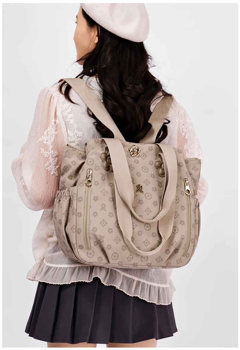 MONTAGUT Women's Large Capacity Tote Bag Luxury Crossbody Shoulder Bag Holiday Gift Khaki 11