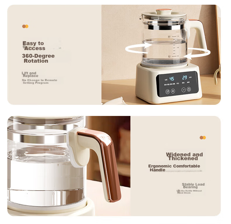 CHIGO Full Glass Health Pot Multifunctional Tea Kettle Baby-Safe Glue-Free Electric Kettle Fully Automatic Integrated Tea Maker Birthday Gift 29
