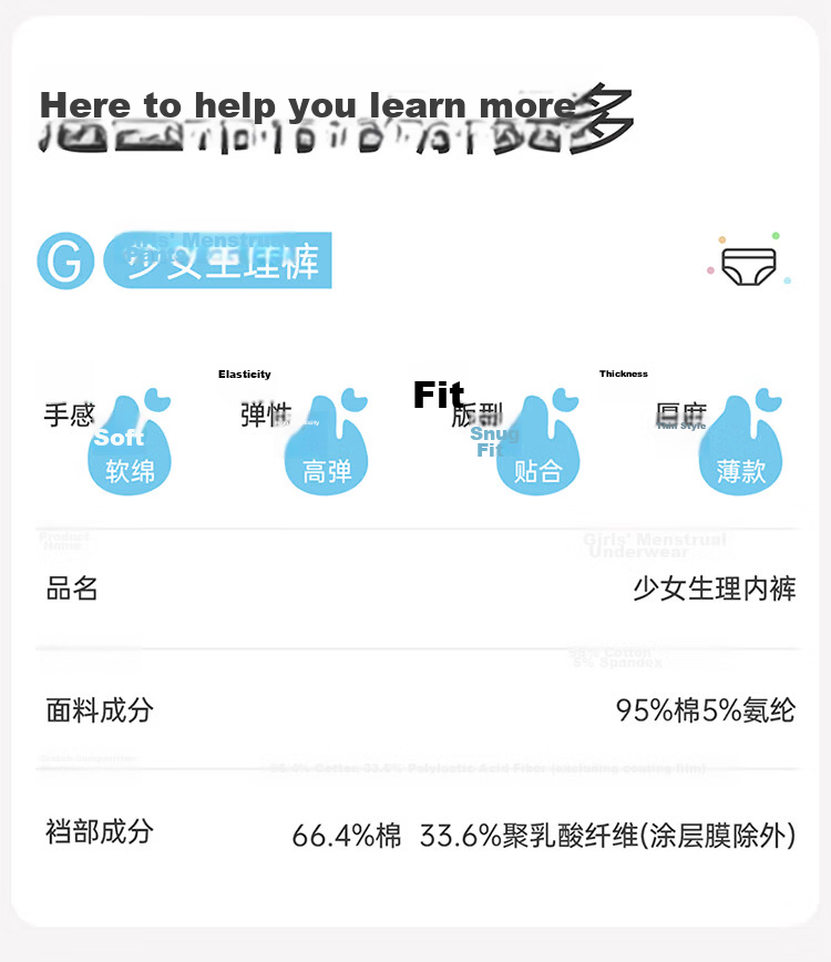 Hongdou Girls' Underwear for Preteens, 12-Year-Old Girls' Menstrual Leak-Proof Shorts for Middle and High School Students 13