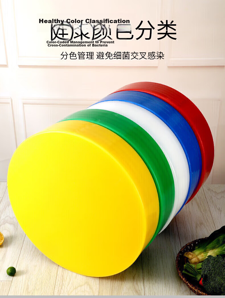 Congge Hotel Commercial PE Plastic Color-Coded Cutting Board 40x2cm White (Jingcang) 9