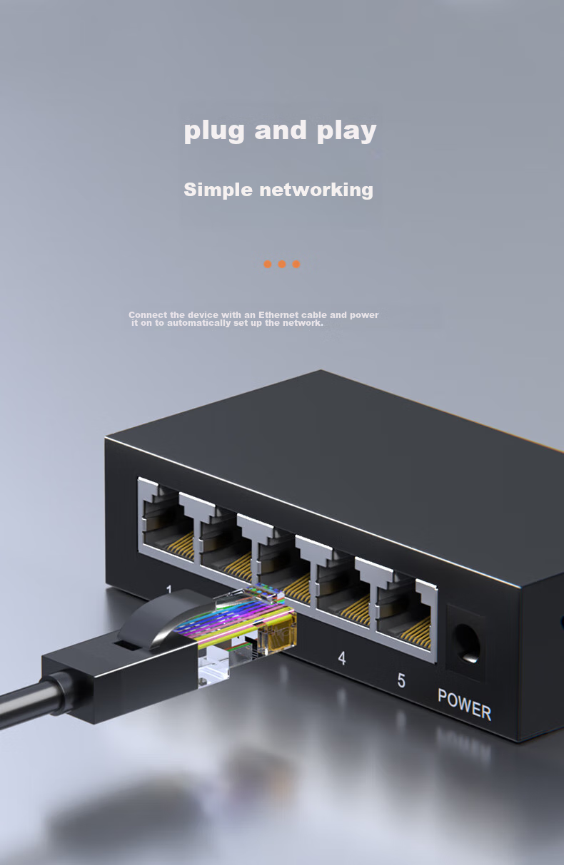 KeepLINK KP-9000 5-Port 100Mbps Switch, 4 Enterprise-Grade Ports for Home And Dormitory Security Monitoring, Network Splitter/Distributor/switch Unit 3