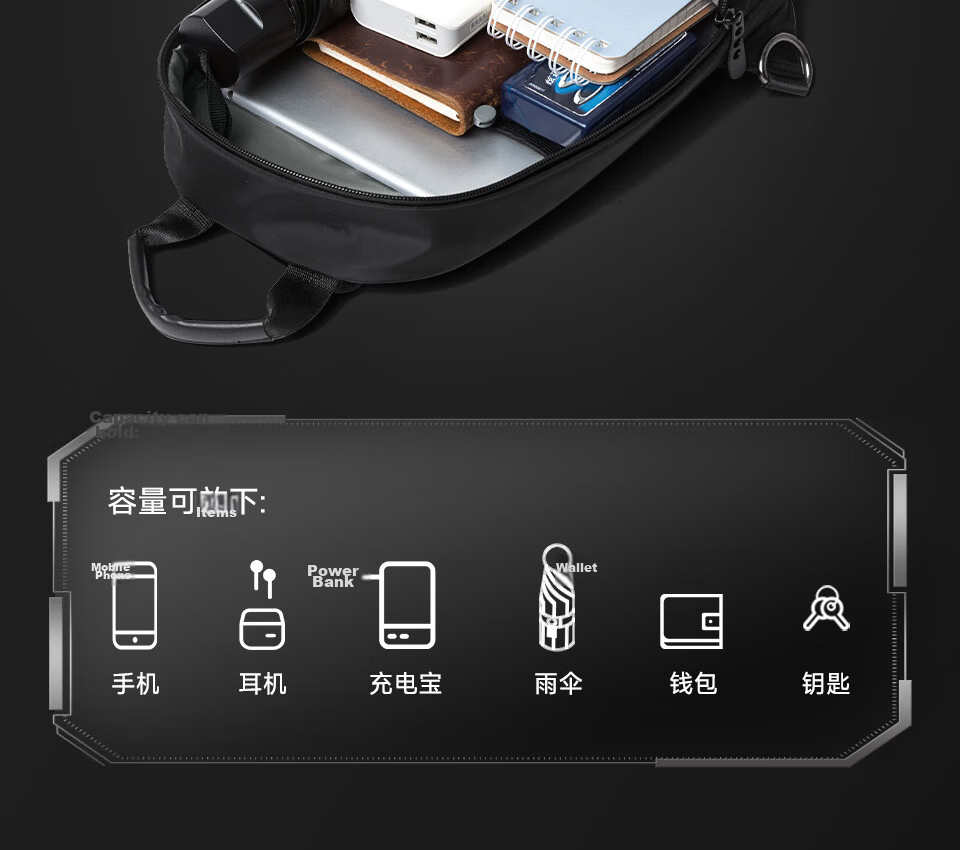 Fanzhe Men's Crossbody Bag 2026 New Fashion Single Shoulder Large Capacity Chest Bag Popular Men's Cycling Backpack Messenger Bag 10